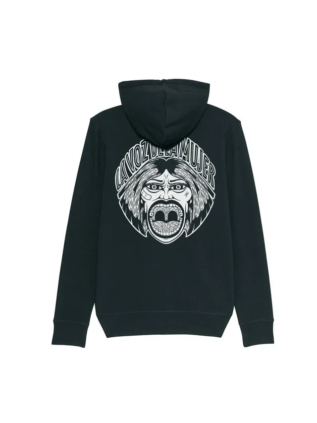 dna merch The Voice of the Woman Zipper-Hoodie mit Backprint