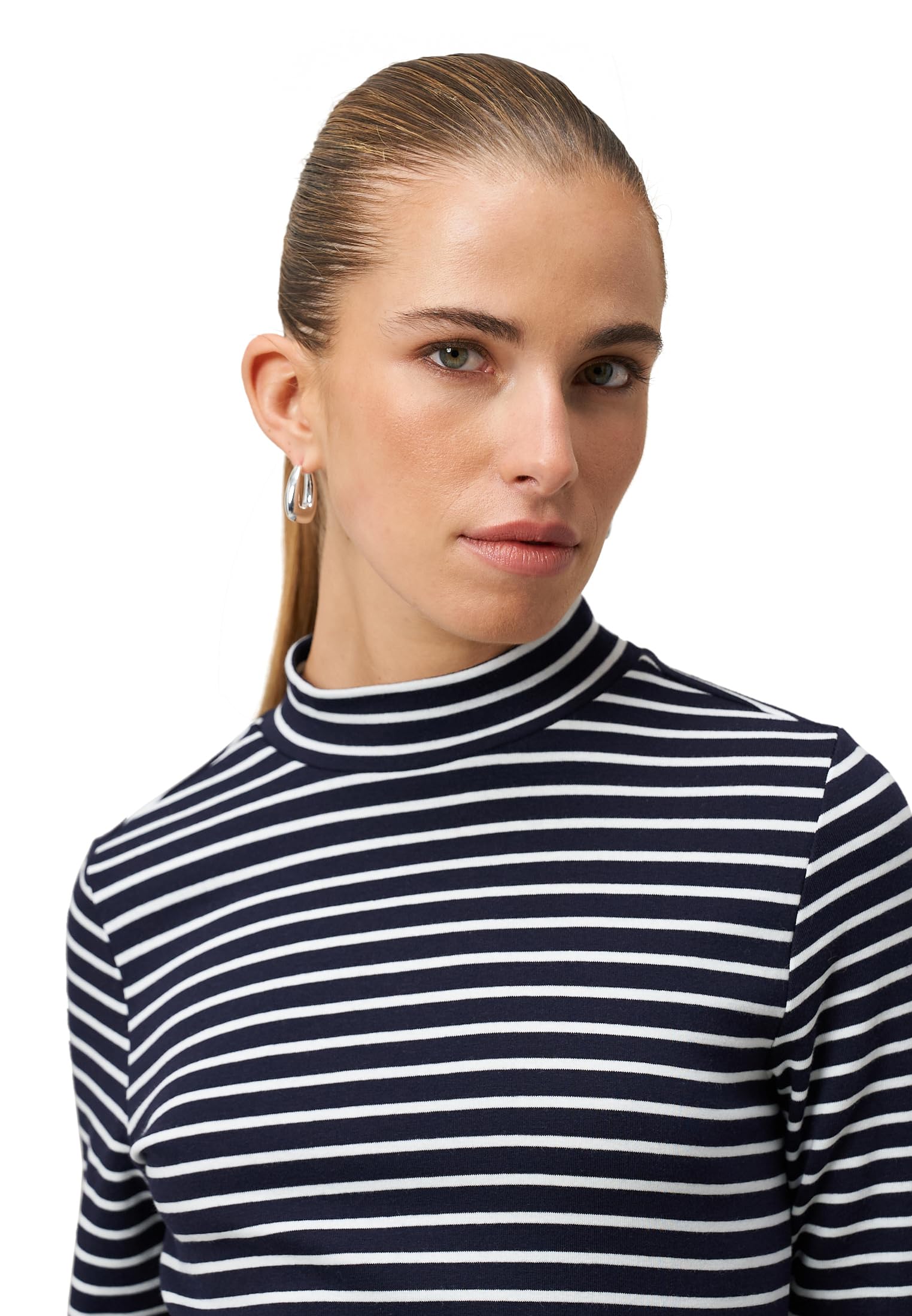 zero Ringelshirt Stehkragen Damen Dark Blue Gr. 38