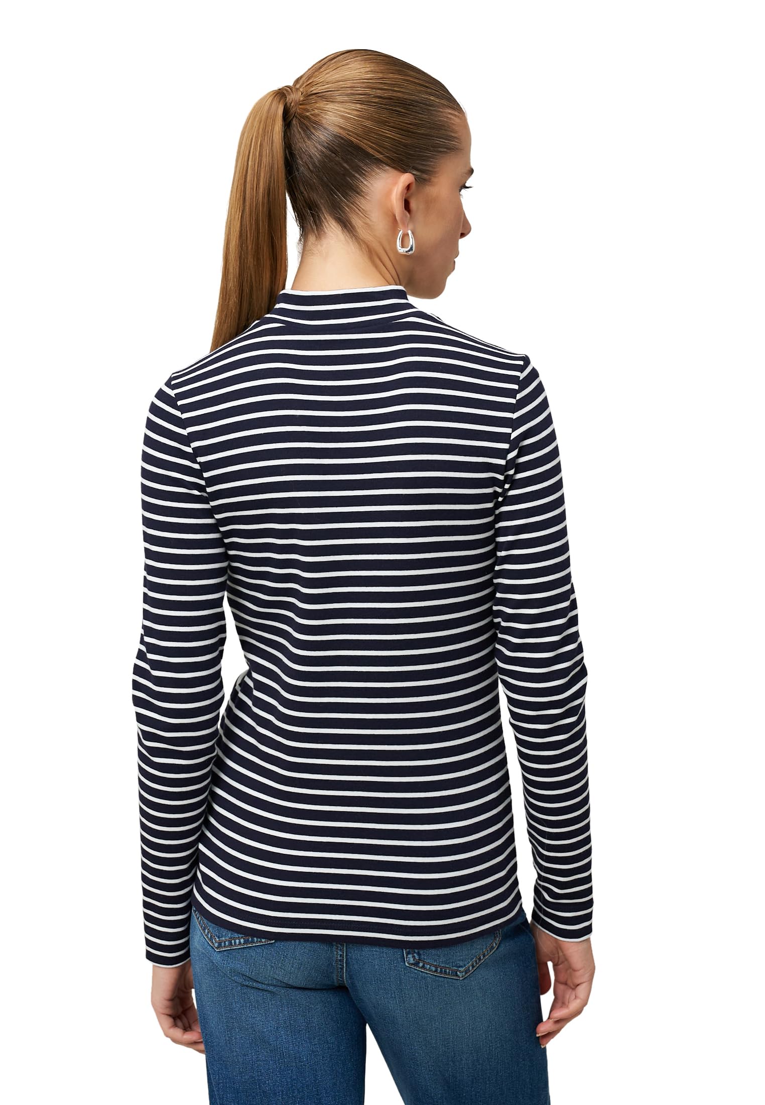 zero Ringelshirt Stehkragen Damen Dark Blue Gr. 38
