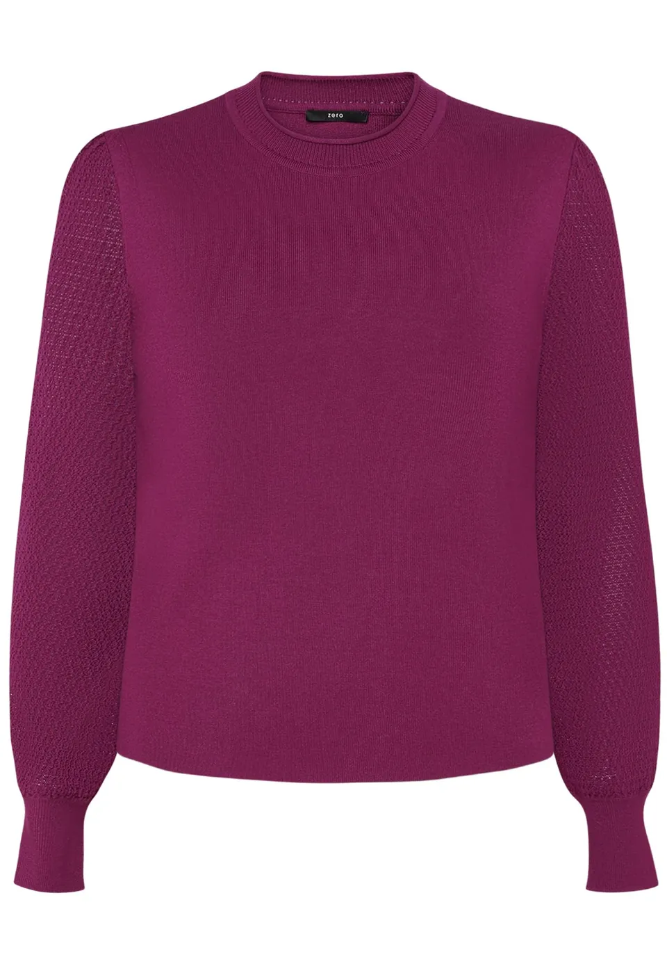 zero Feinstrickpullover Puffärmel Magenta Gr. 40