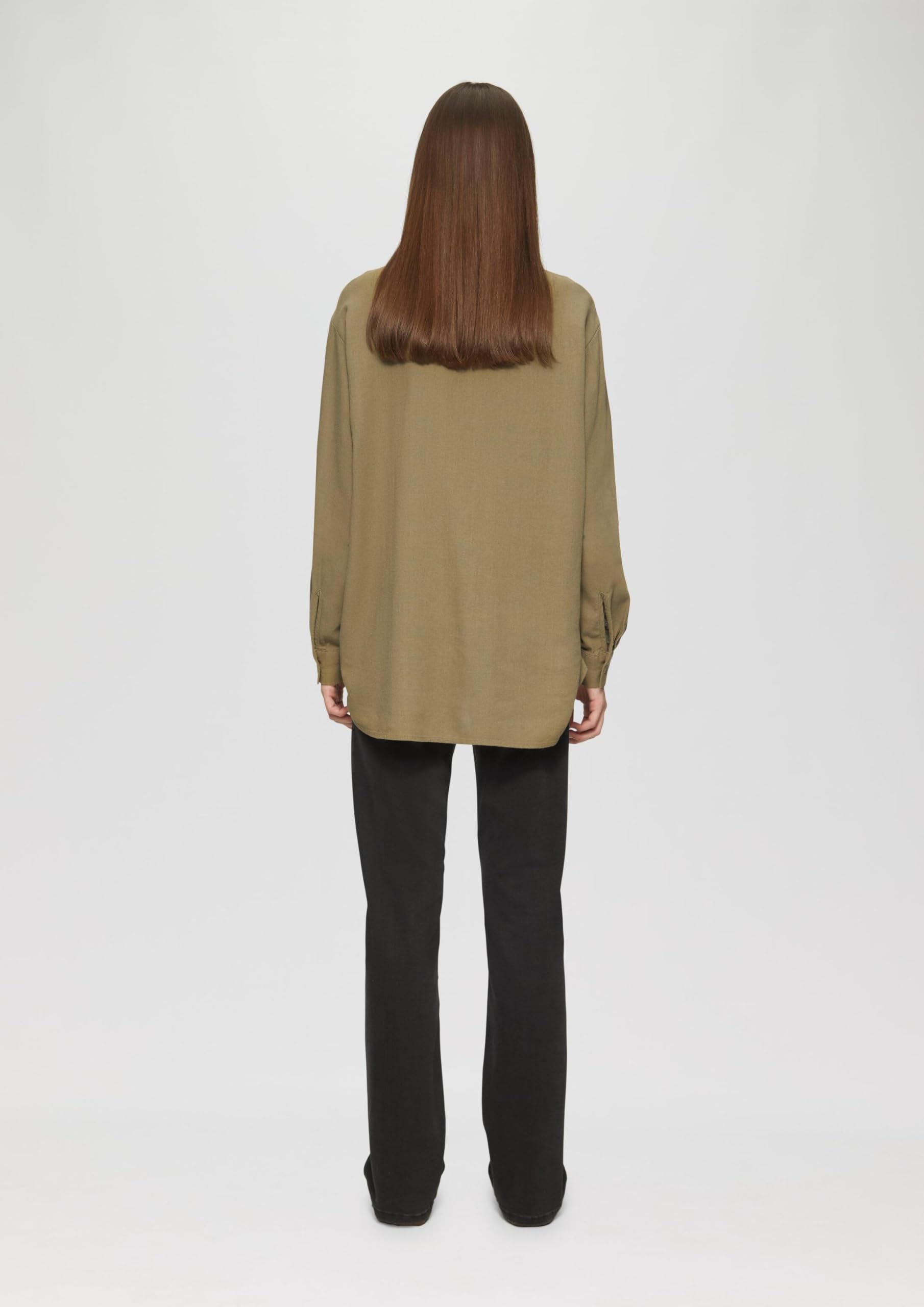 QS by s.Oliver lange Hemdbluse Viskose-Leinenmix Damen