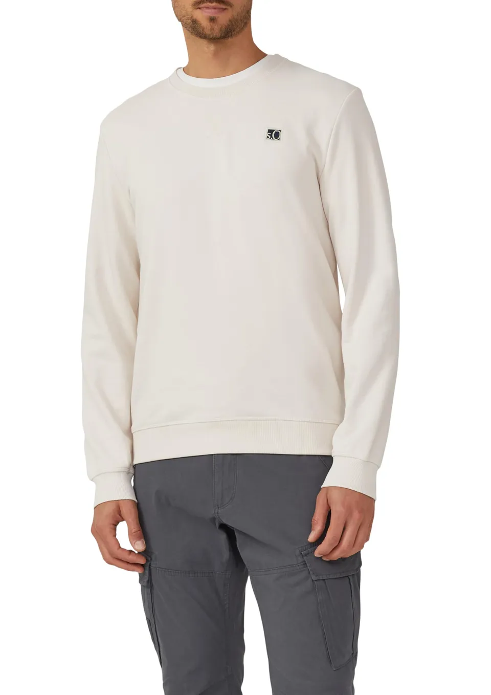 s.Oliver RED LABEL Sweatshirt L Creme Regular Fit