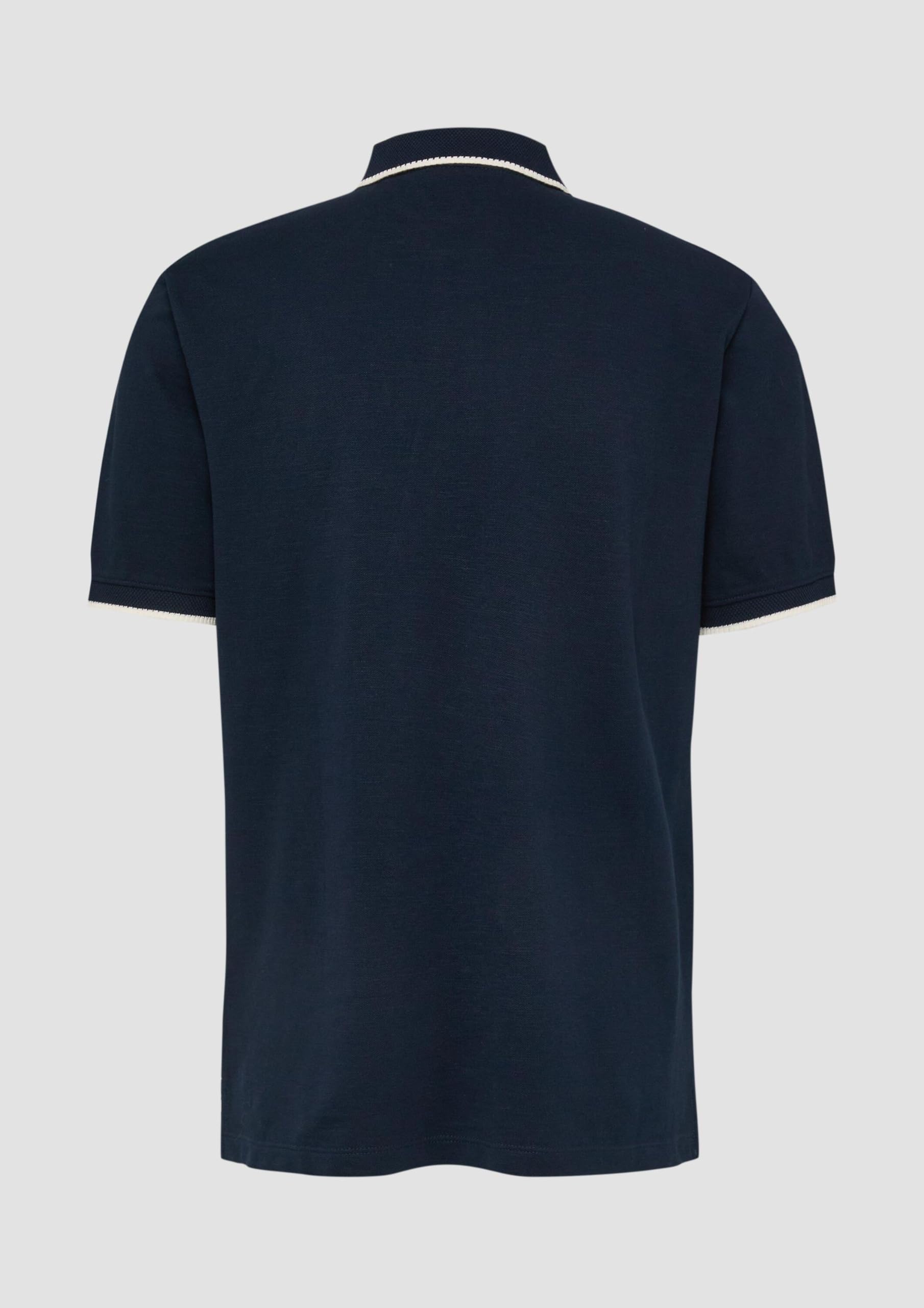 s.Oliver Junior Flammgarn-Piqué Poloshirt navy aus Baumwolle