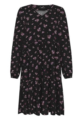 zero Blusenkleid mit Blumen Kleid 40 Black Pink