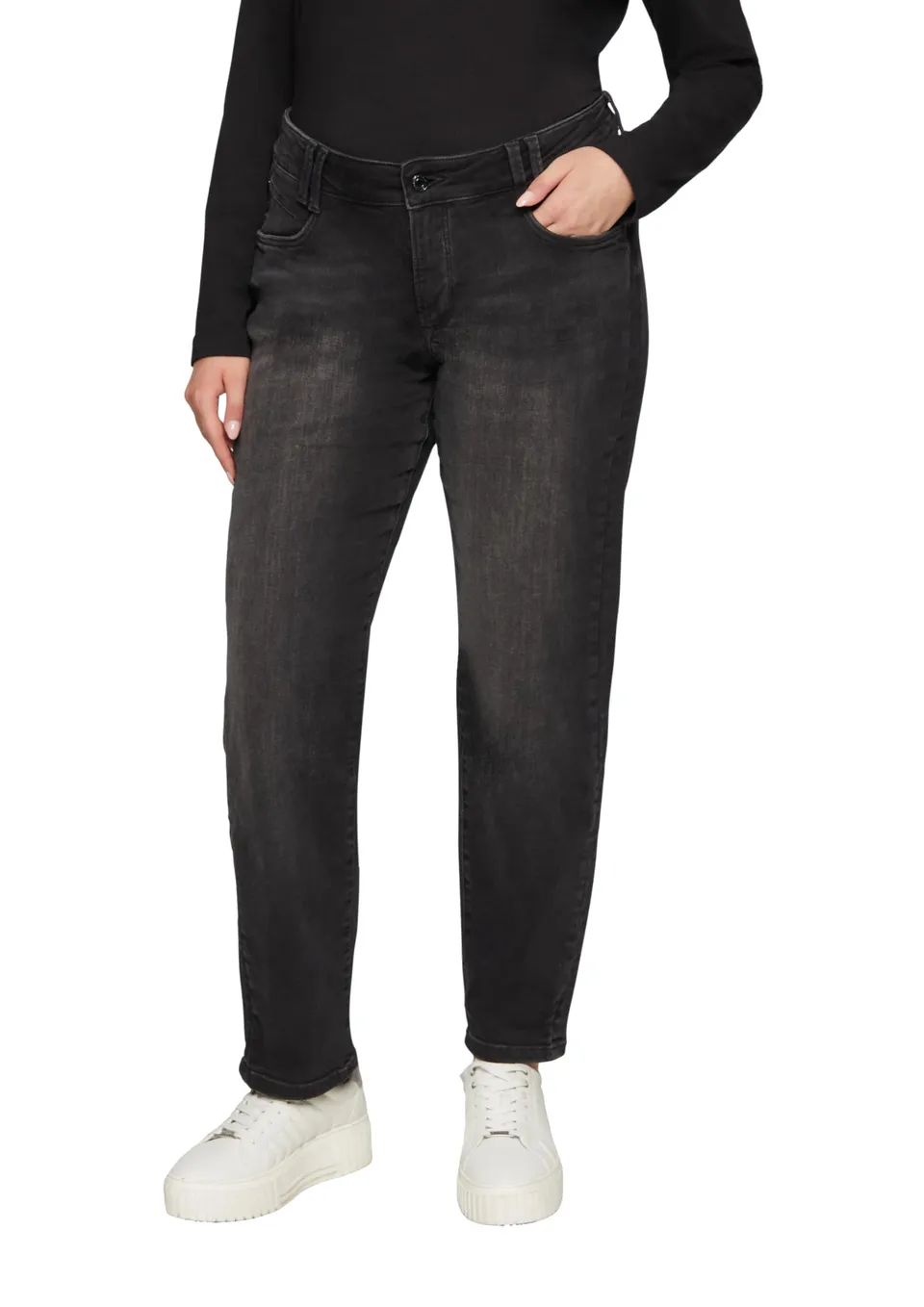 s.Oliver Red Label Curvy Fit Mid Rise Slim Tapered Leg Jeans