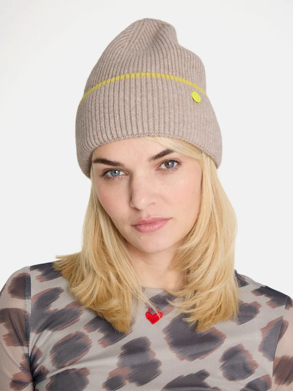 Lieblingsstück Sweet Heart Mütze Wolle beige Herz