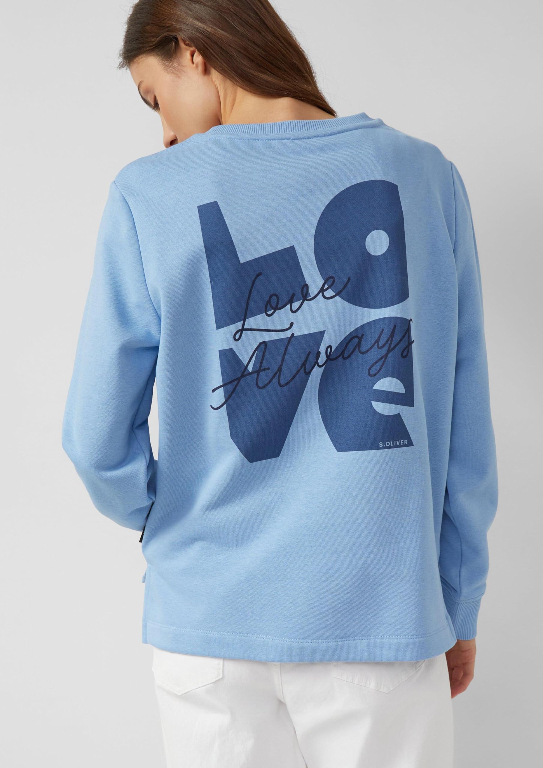 s.Oliver RED LABEL Sweatshirt Relaxed Fit arktisblau Print
