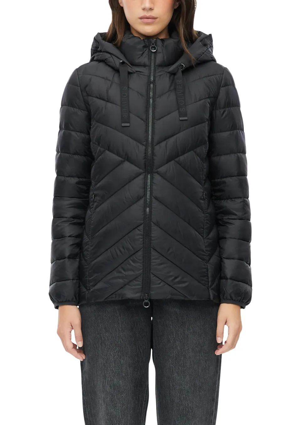 s.Oliver 2178793 Steppjacke Schwarz mit Kapuze