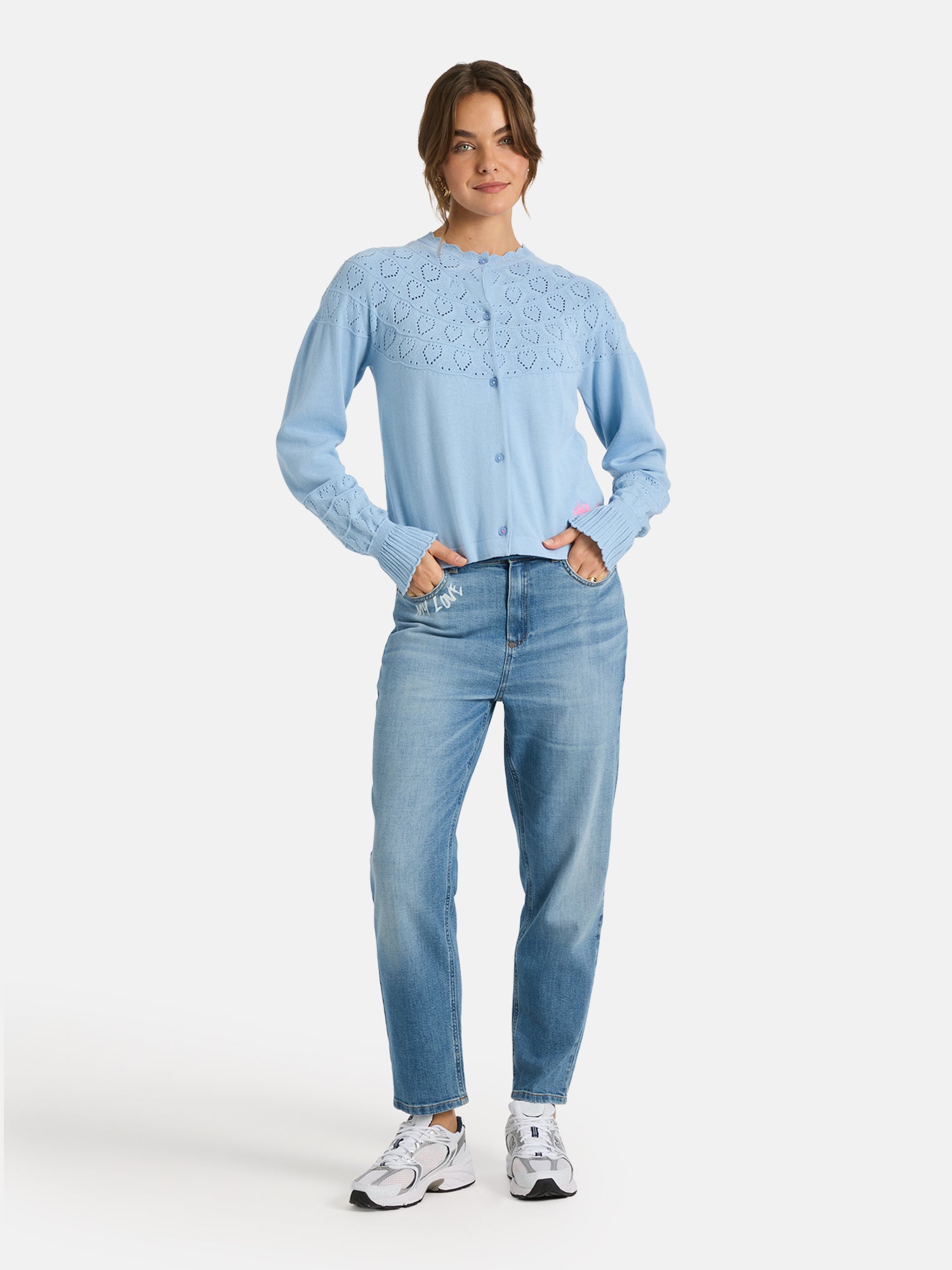 Lieblingsstück ZazaL Strickjacke blue bell Herzmuster