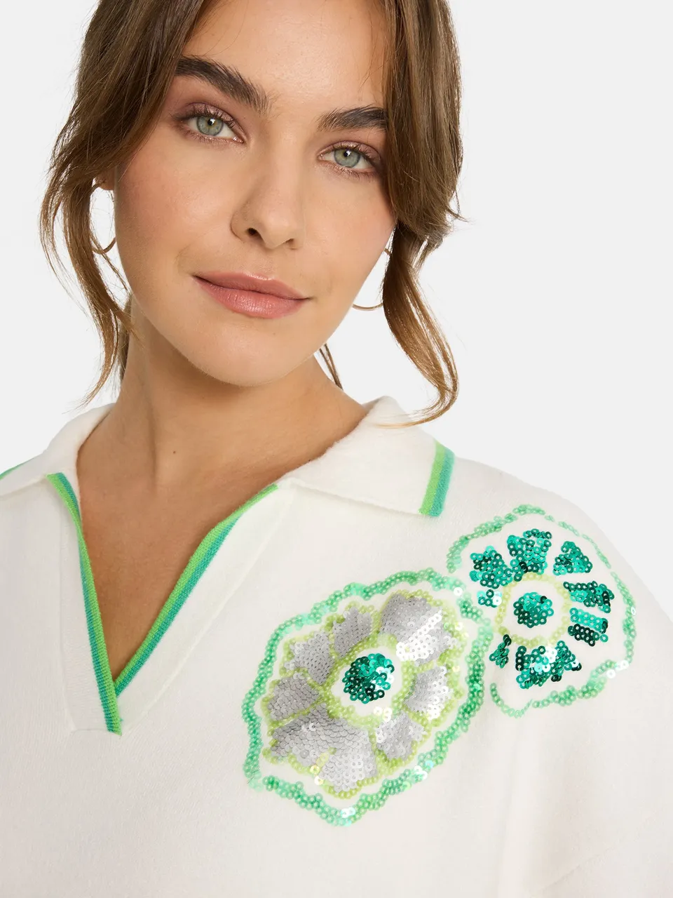 Lieblingsstück TainaL Kurzarm-Pullover offwhite Viskose