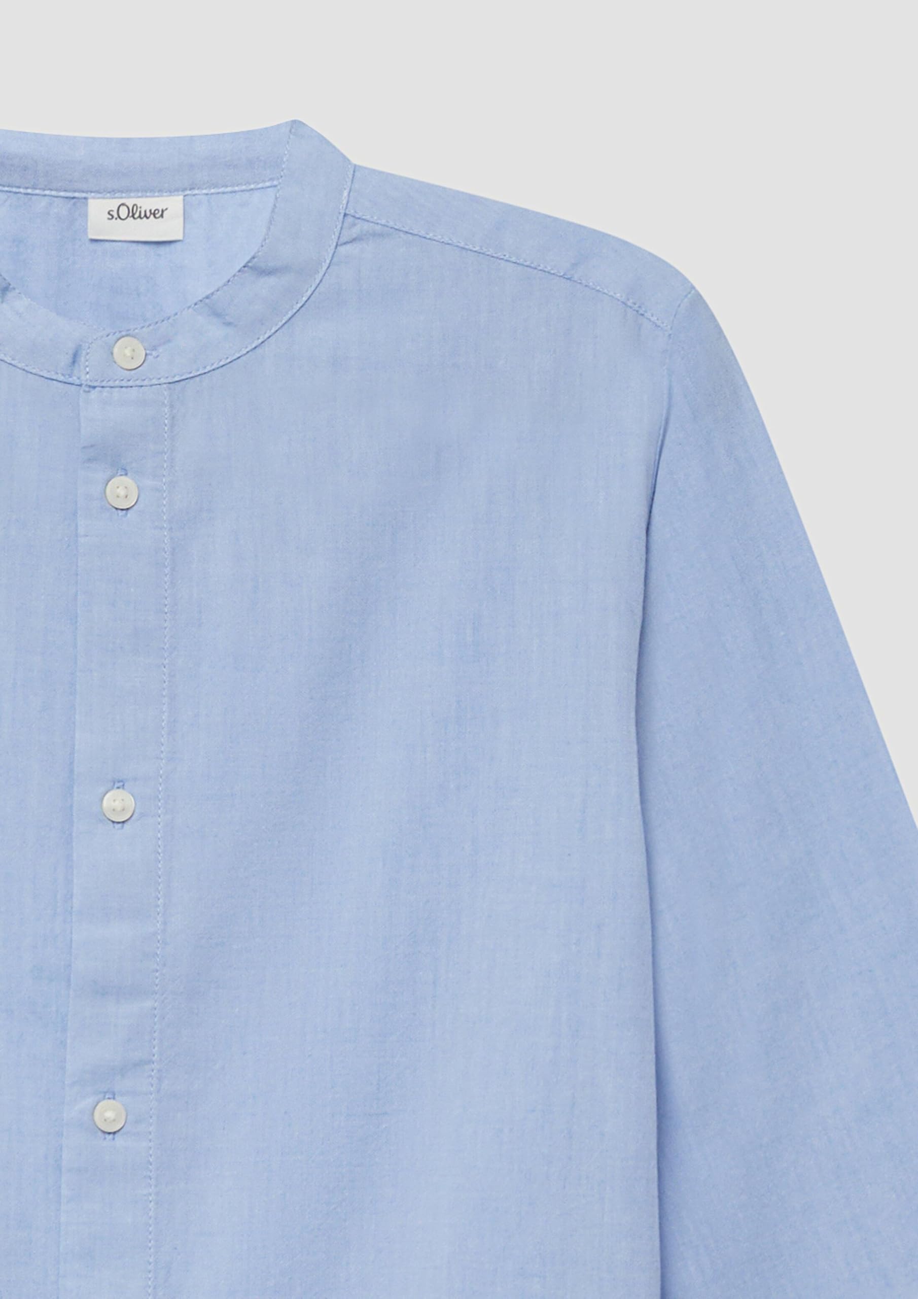 s.Oliver RED LABEL Chambray-Hemd Stehkragen 134-140 hell