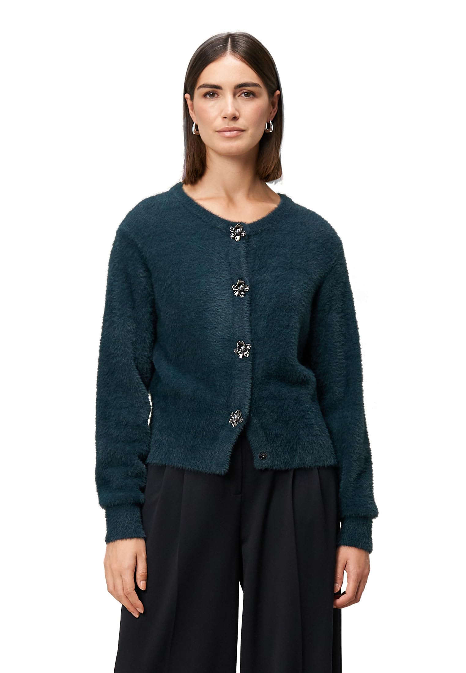 zero Strickjacke Blumenknöpfe Gr. 40 Ocean Teal
