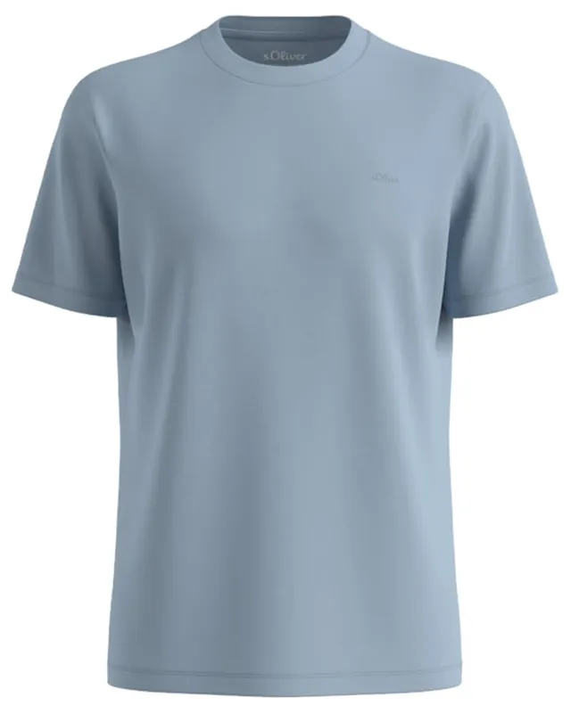 s.Oliver 2185485 T-Shirt mit Logo Herren Beige Baumwolle