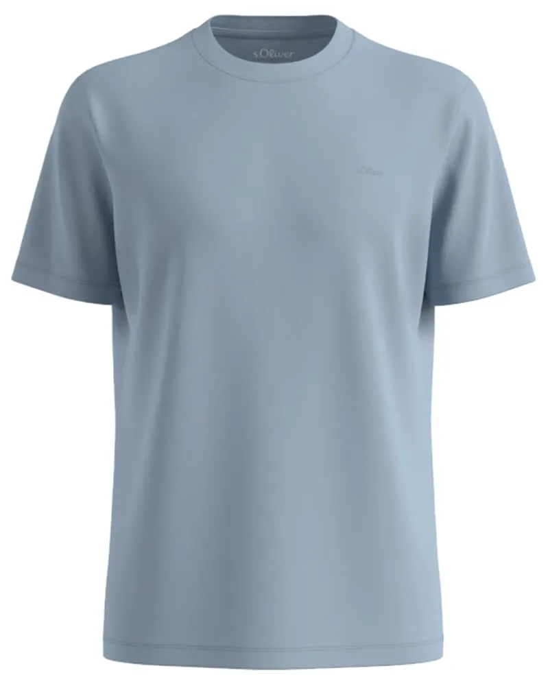 s.Oliver 2185485 T-Shirt mit Logo Herren Beige Baumwolle