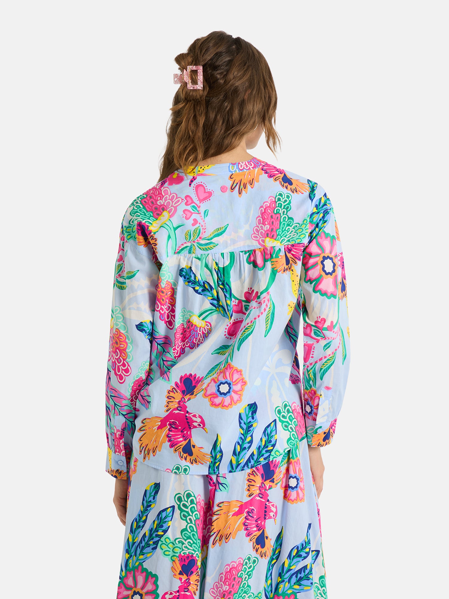 Lieblingsstück EdanaL Bluse Baumwolle hellblau Print