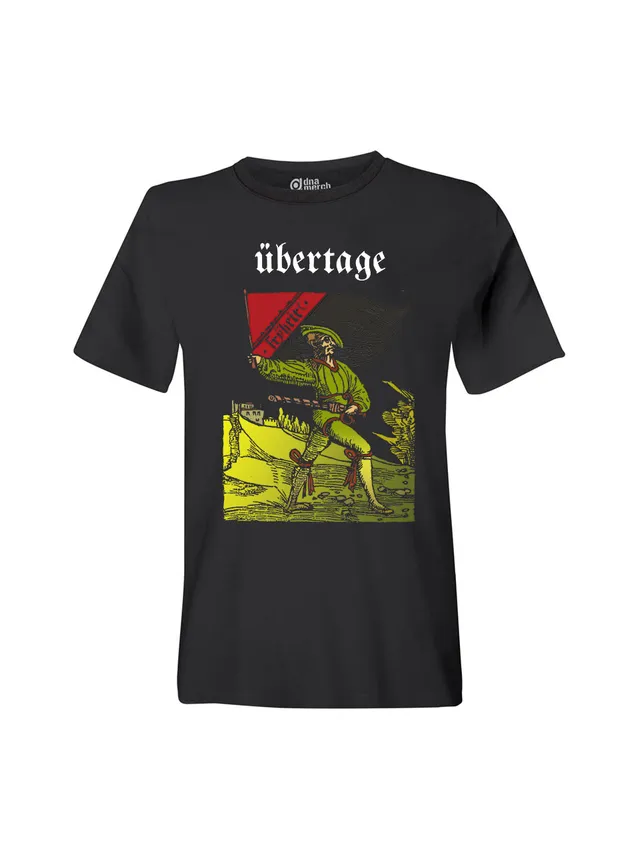dna merch Uebertage Fryheit T-Shirt schwarz Frontprint Bio