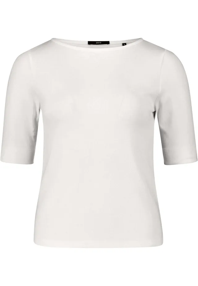 zero Basic Shirt U-Boot-Ausschnitt Damen Bio-Baumwolle