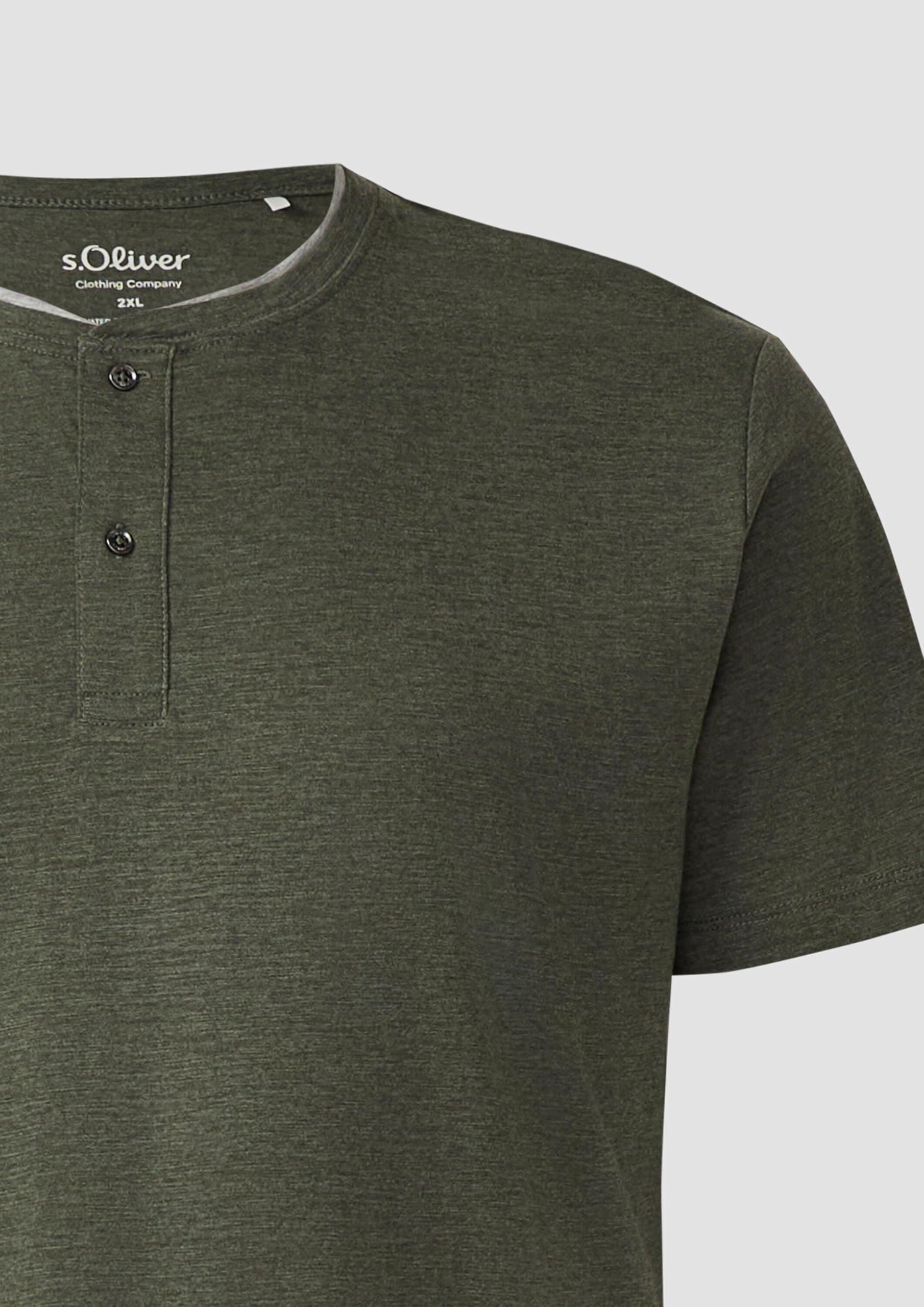 s.Oliver Junior Henley-Shirt Melange-Jersey olivgrün