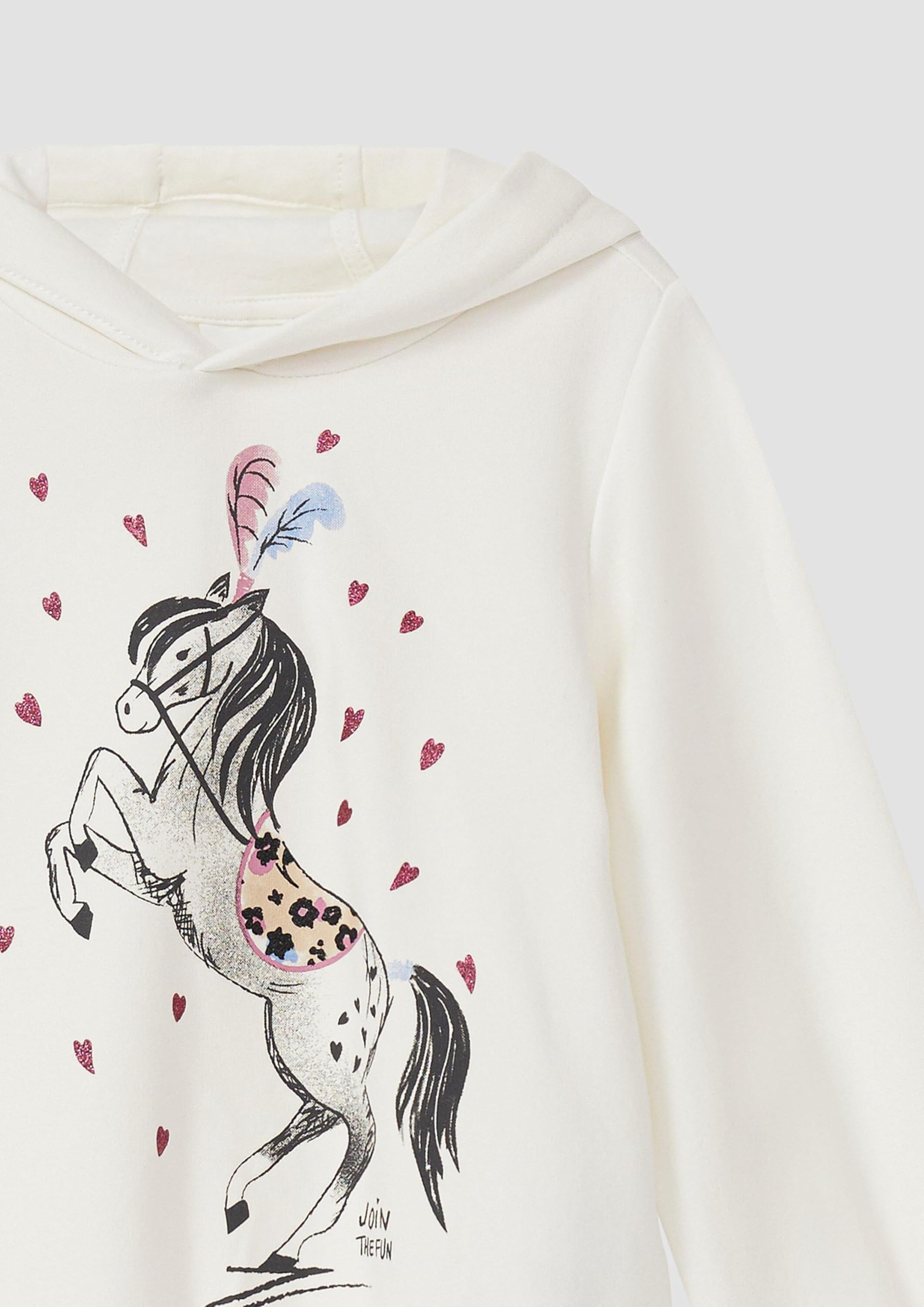 s.Oliver Red Label Hoodie Weiß Glitzerprint Große Größen