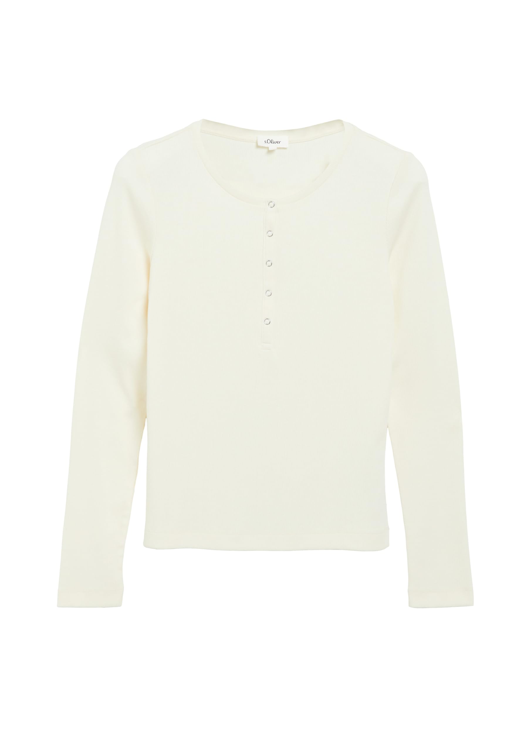 s.Oliver RED LABEL Ripp-Langarmshirt Slim Fit Knopfleiste