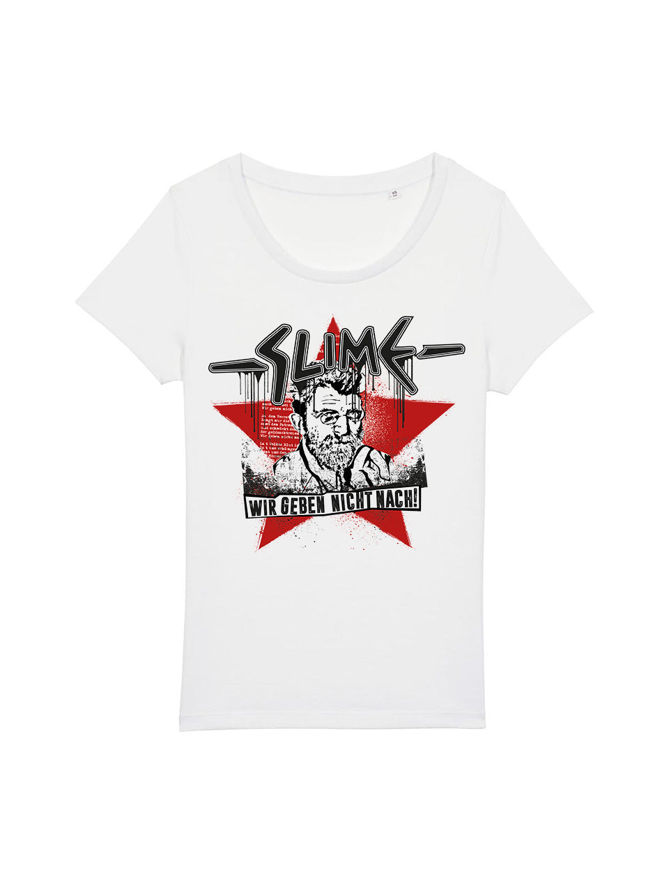Slime Wir geben nicht nach Damen T-Shirt schwarz Biobaumwolle