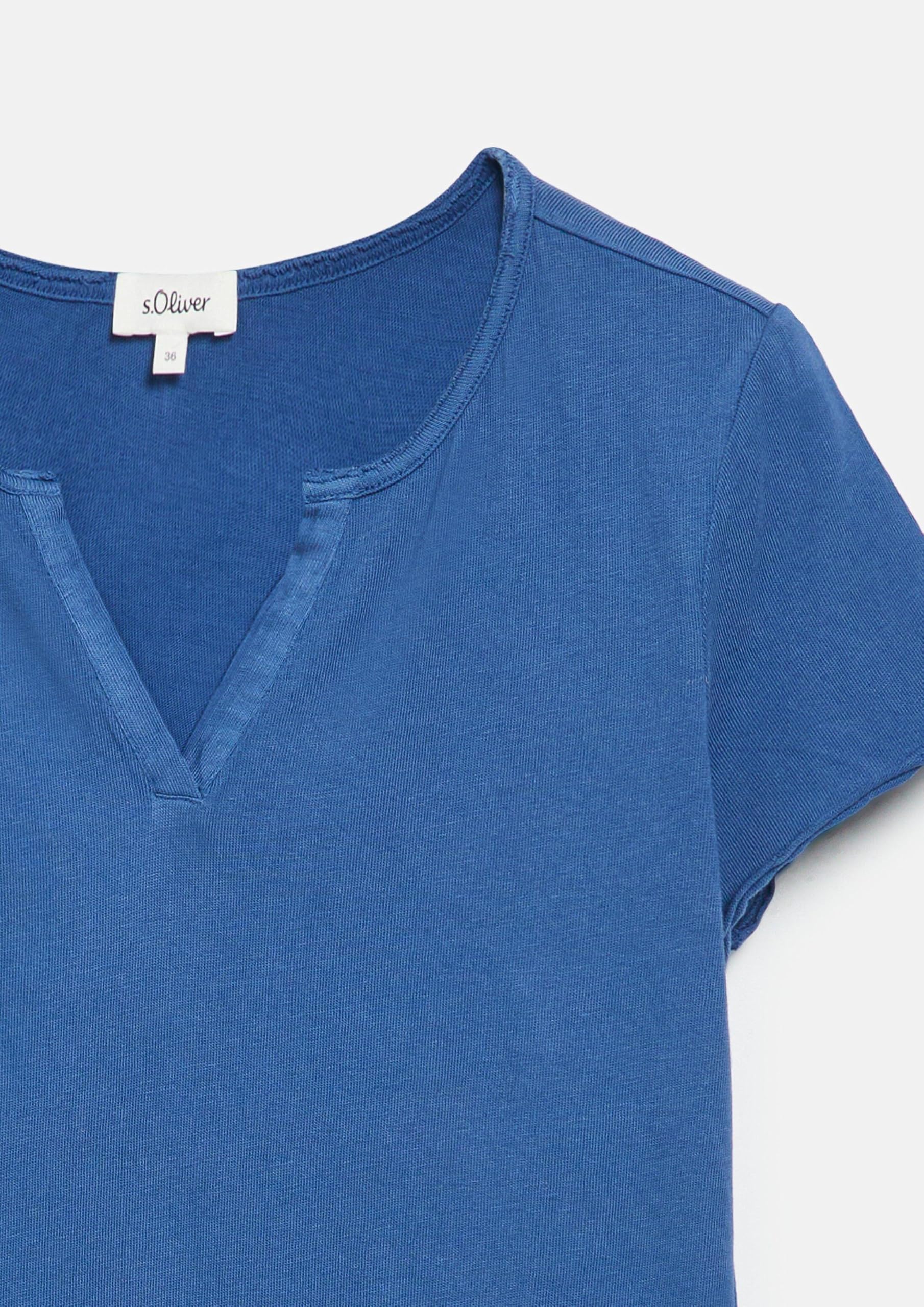 s.Oliver RED LABEL T-Shirt offene Kanten Braun Gr. 42