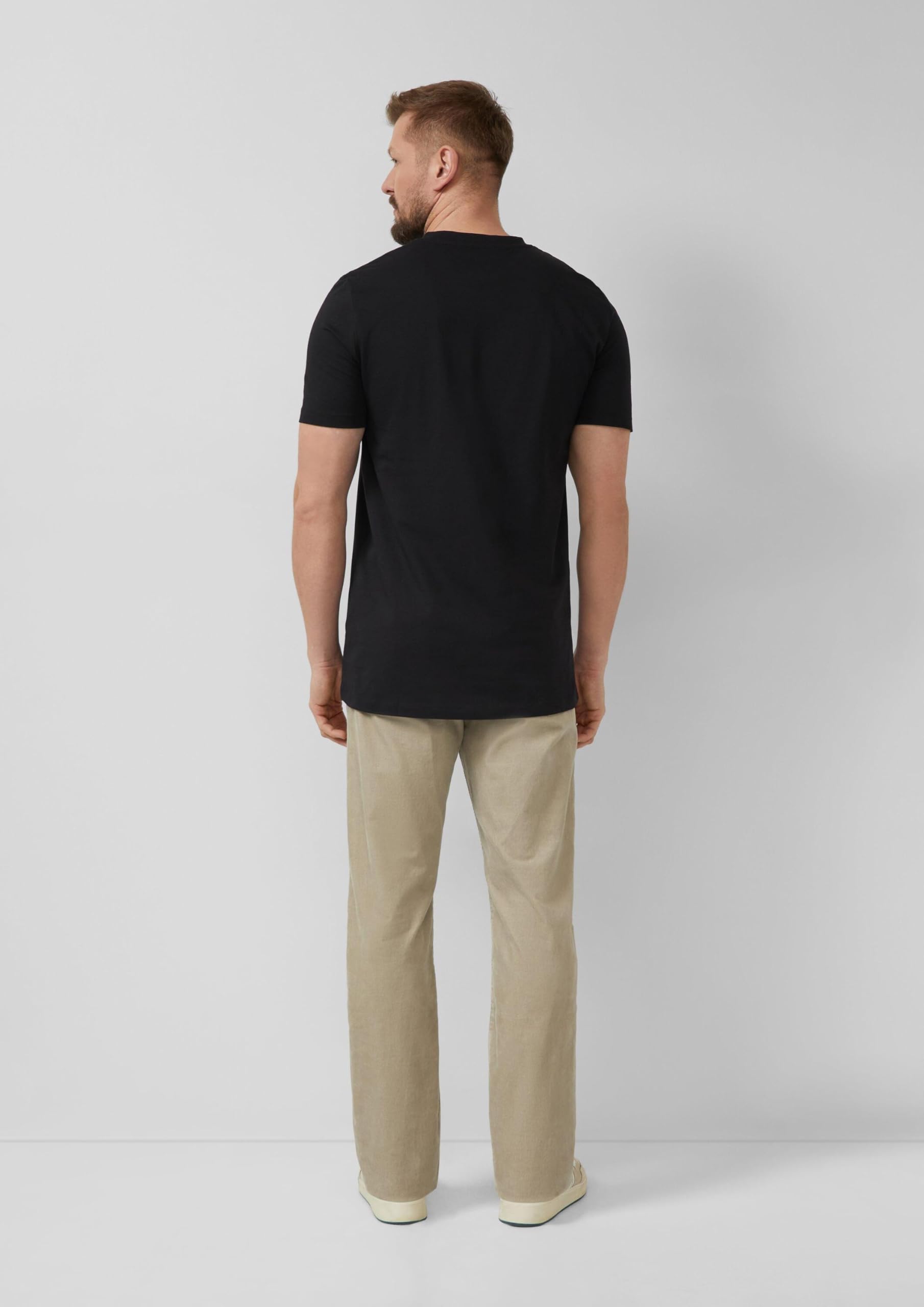 s.Oliver Junior T-Shirt V-Neck Logo schwarz Tall Size