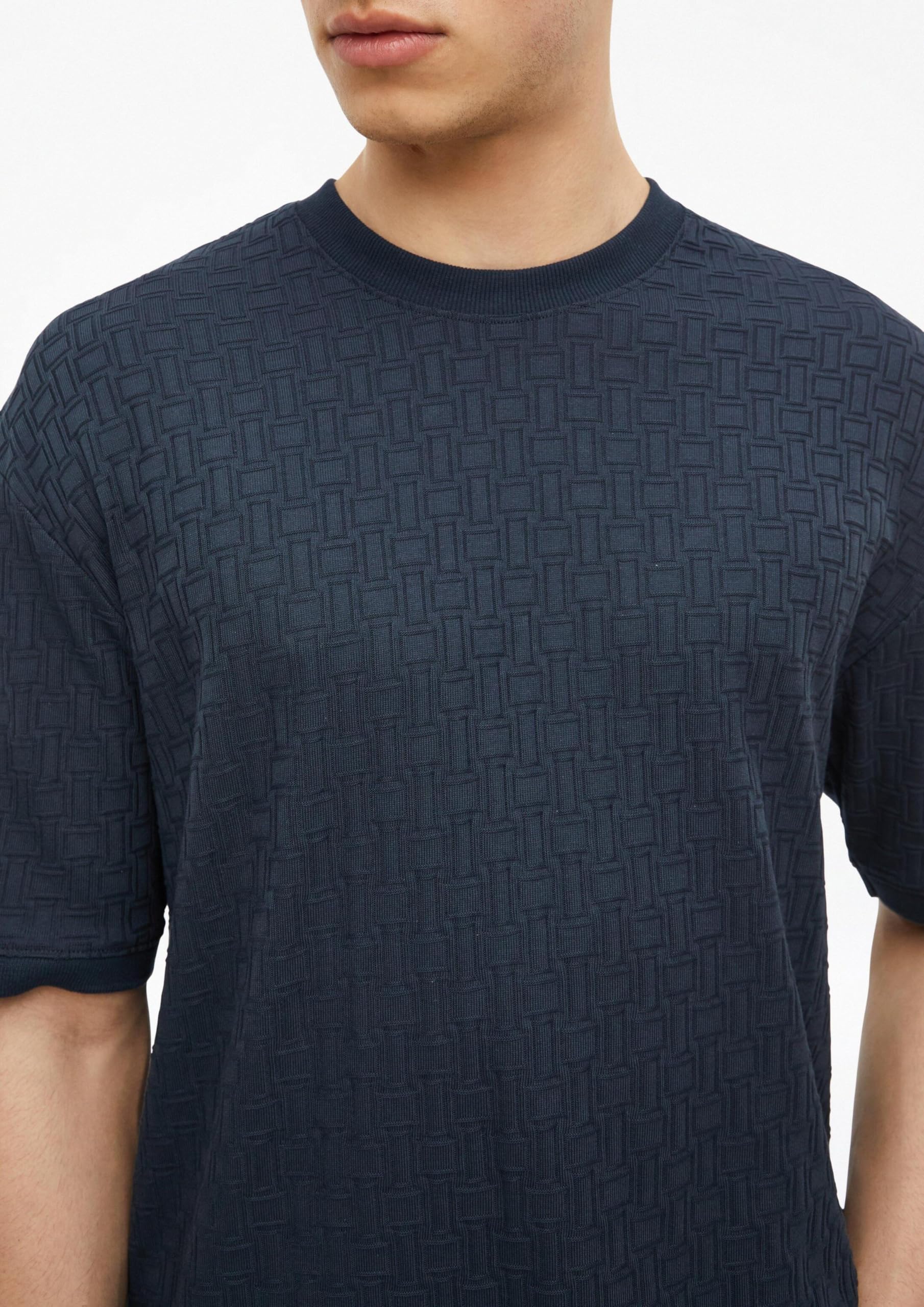 s.Oliver Junior Herren T-Shirt Jacquard Crew Neck Relaxed Fit