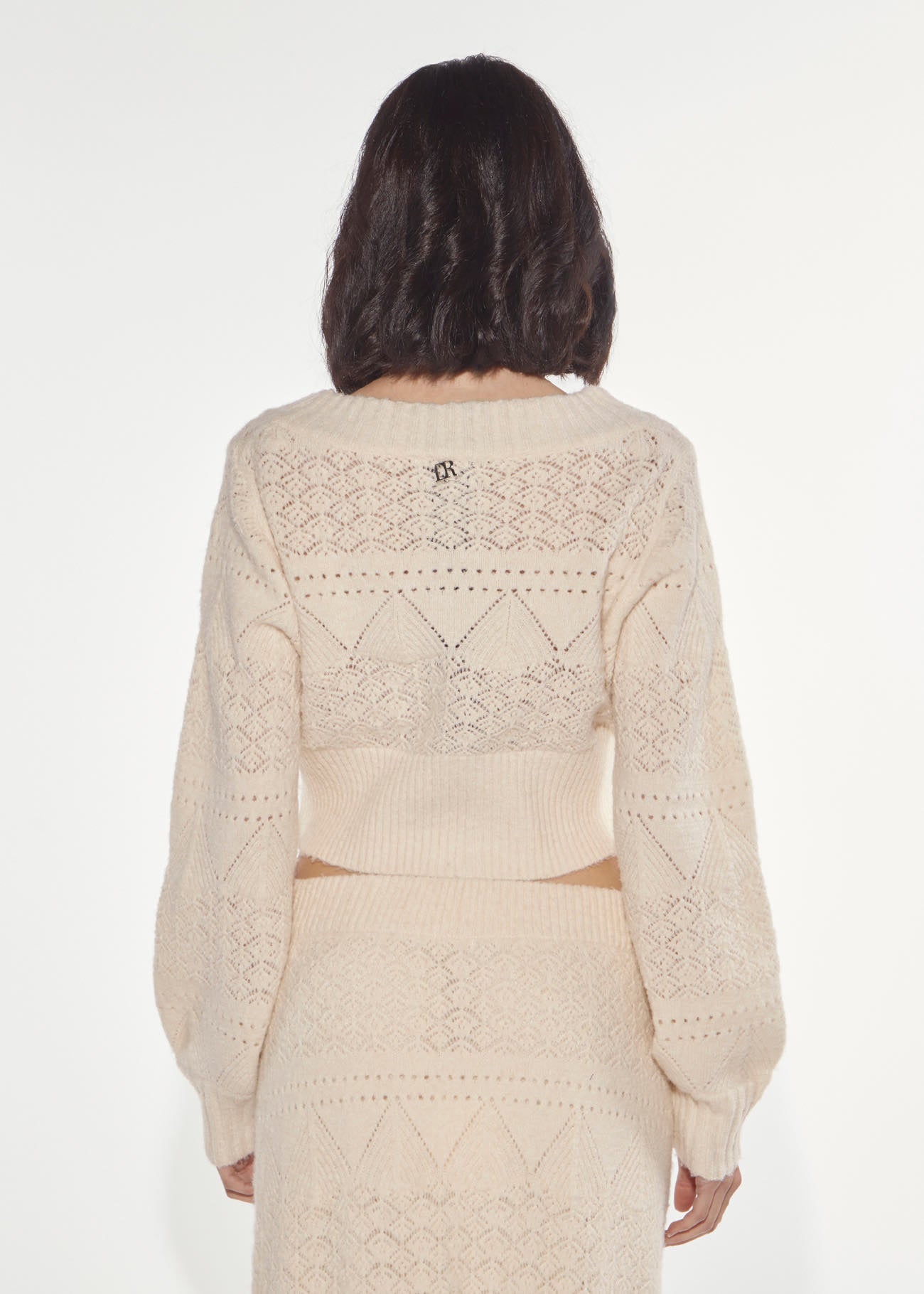 Denny Rose Cardigan Lochstrick Angora cropped