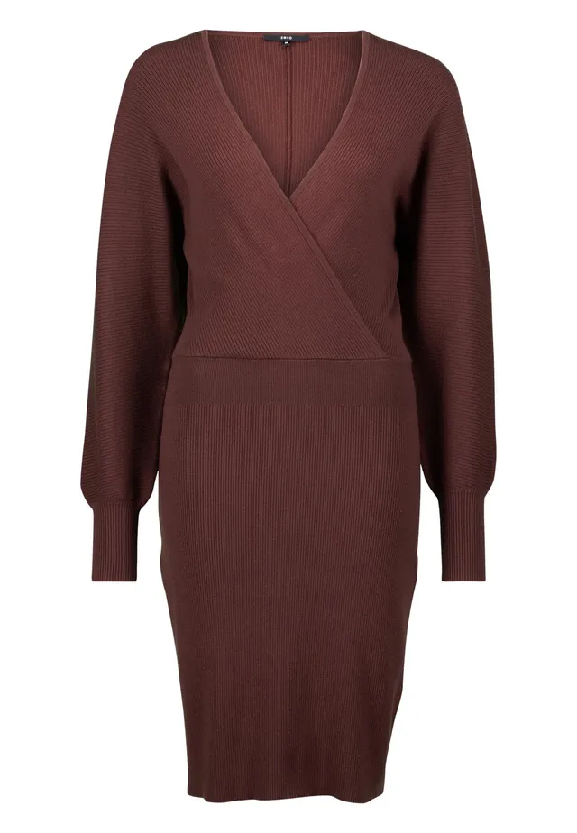 zero Strickkleid Wickeloptik Gr. 40 Chicory Coffee