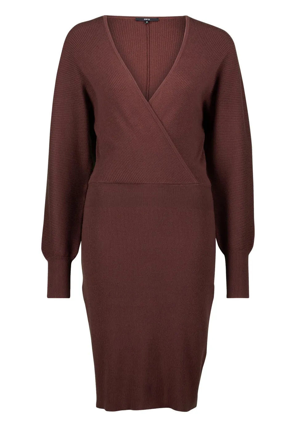 zero Strickkleid Wickeloptik Gr. 40 Chicory Coffee