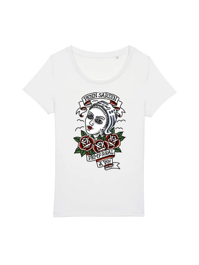 dna merch Penn Sardin T-Shirt Damen Baumwolle Streikmotiv
