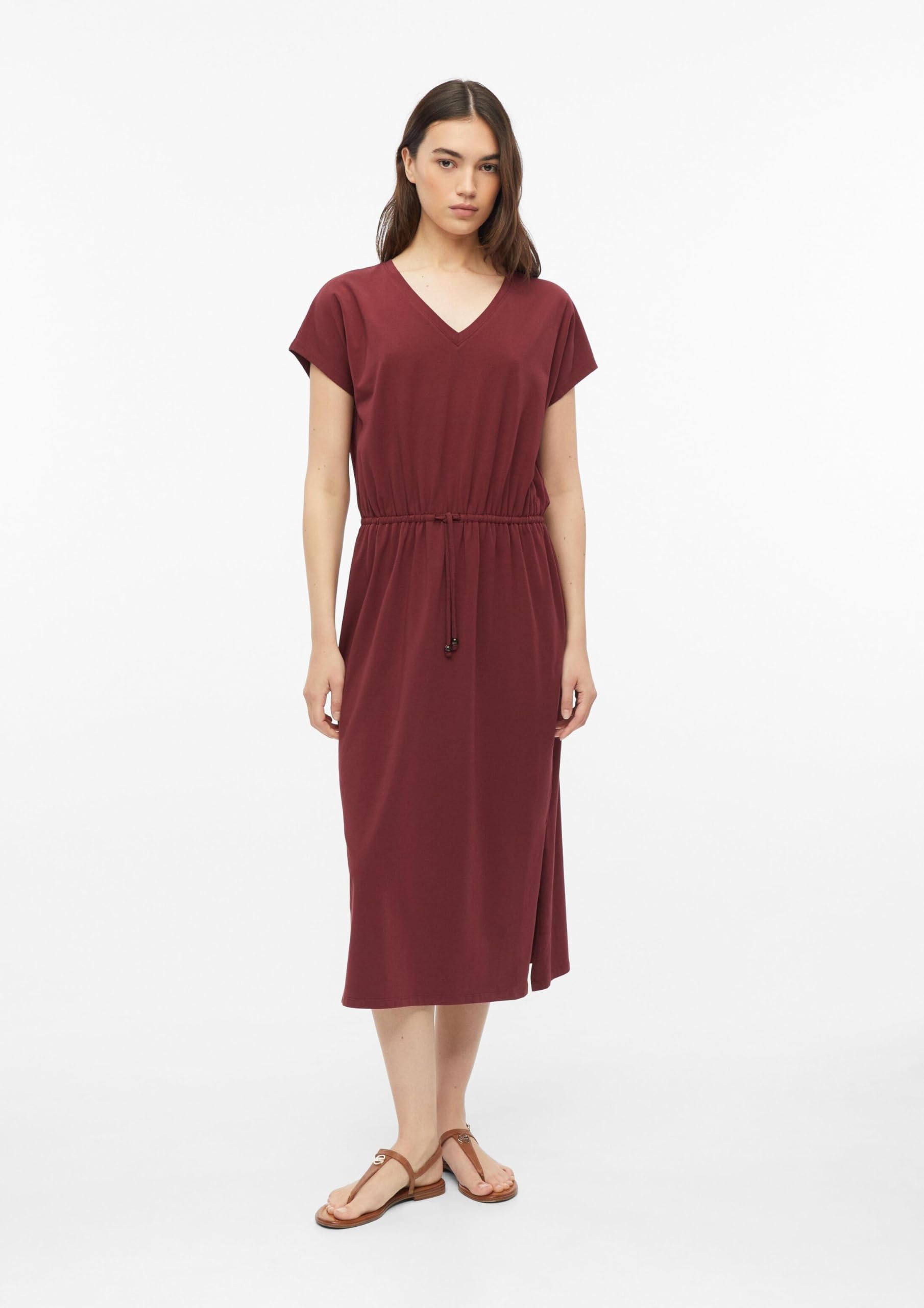 s.Oliver RED LABEL Midi-Kleid Baumwollmix Gr.42 Tunnelzug