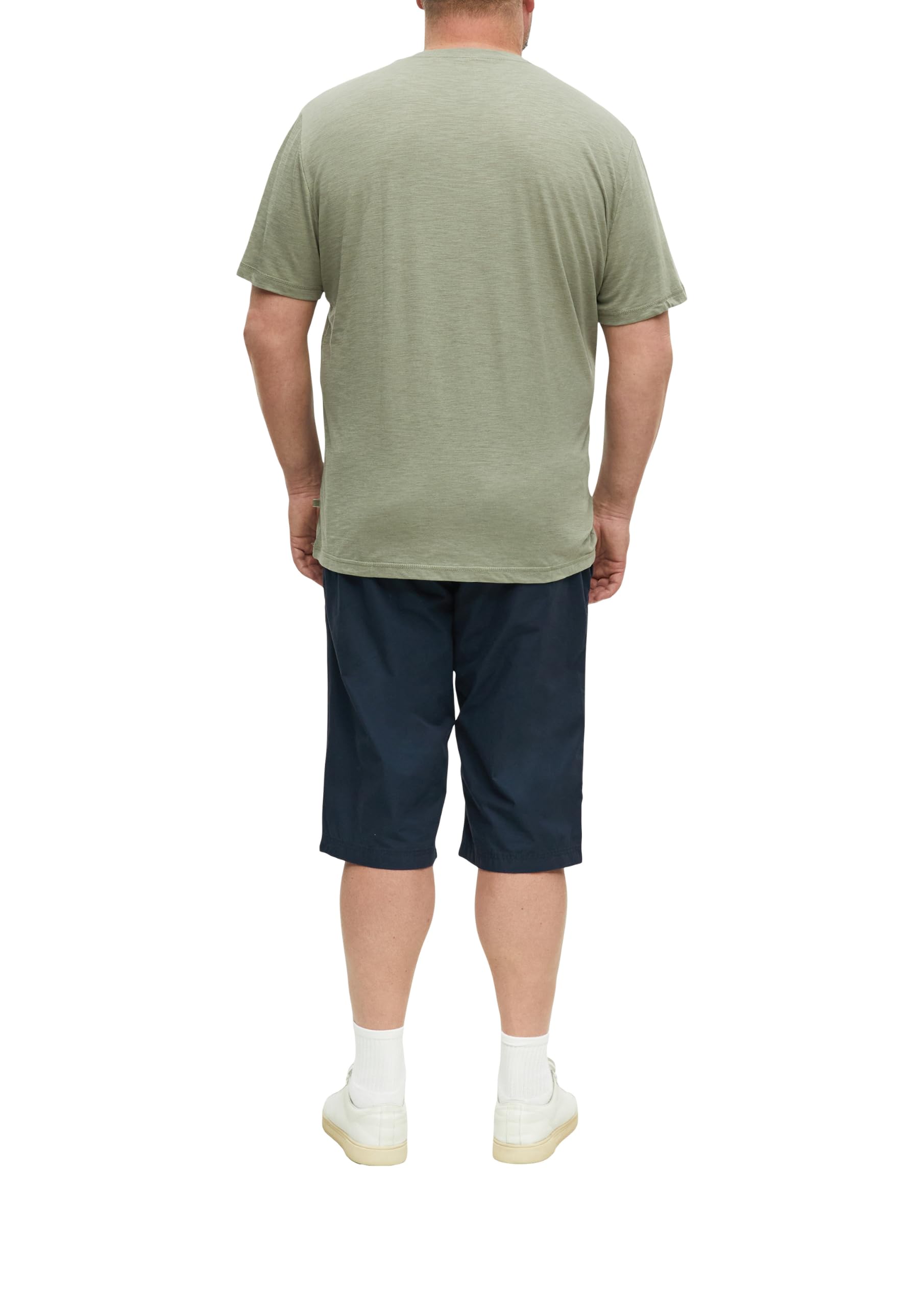 s.Oliver T-Shirt meliert Baumwollmix Olivgrün