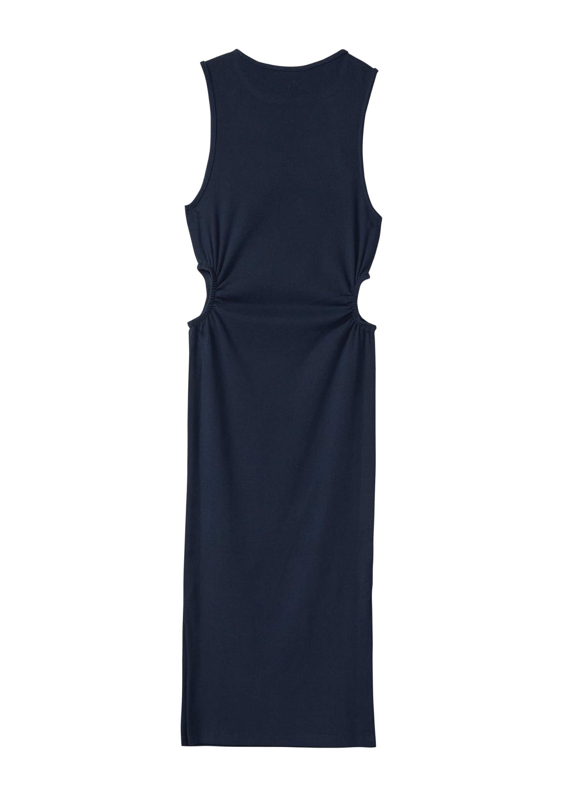 s.Oliver RED LABEL Geripptes Midi-Kleid mit Cut-Out Schlitz Navy 134