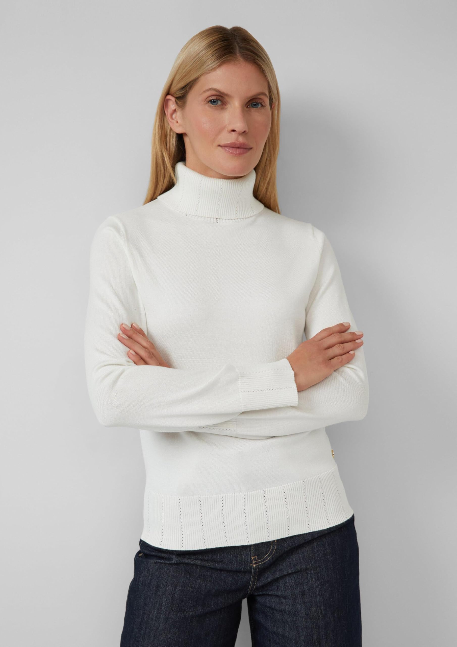 s.Oliver Slim-Fit Pullover Ajour Creme Gr. 44