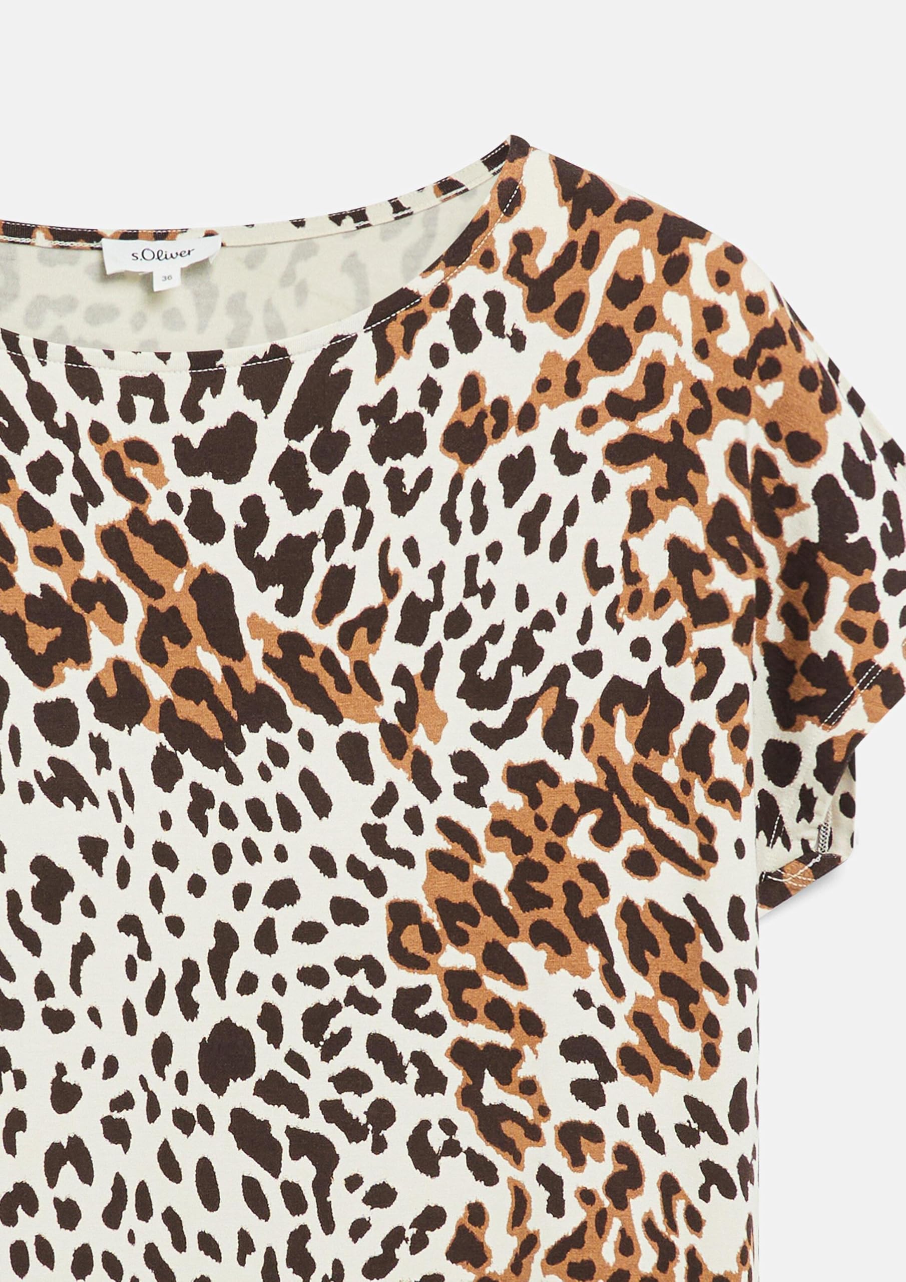 s.Oliver T-Shirt Relaxed Weiß Allover Gr.44