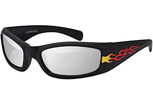 BEZLIT Kinder Sonnenbrille Flammen Blau Schwarz Kat.3