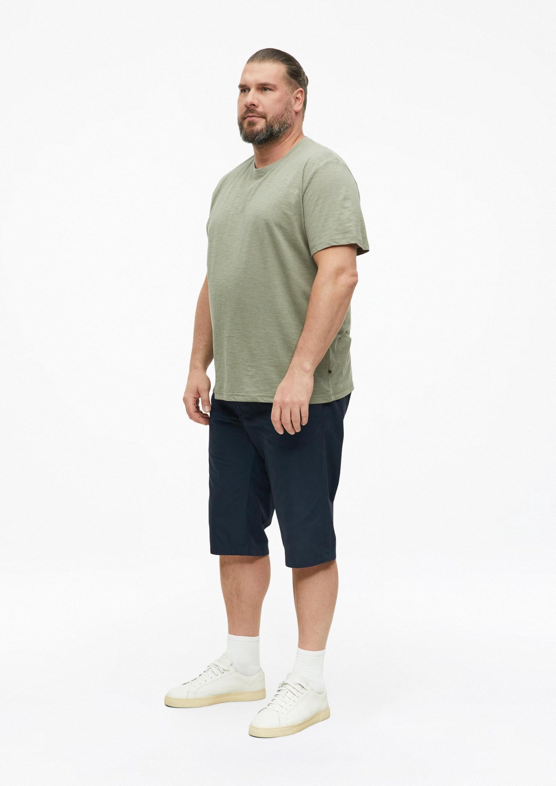 s.Oliver T-Shirt meliert Baumwollmix Olivgrün