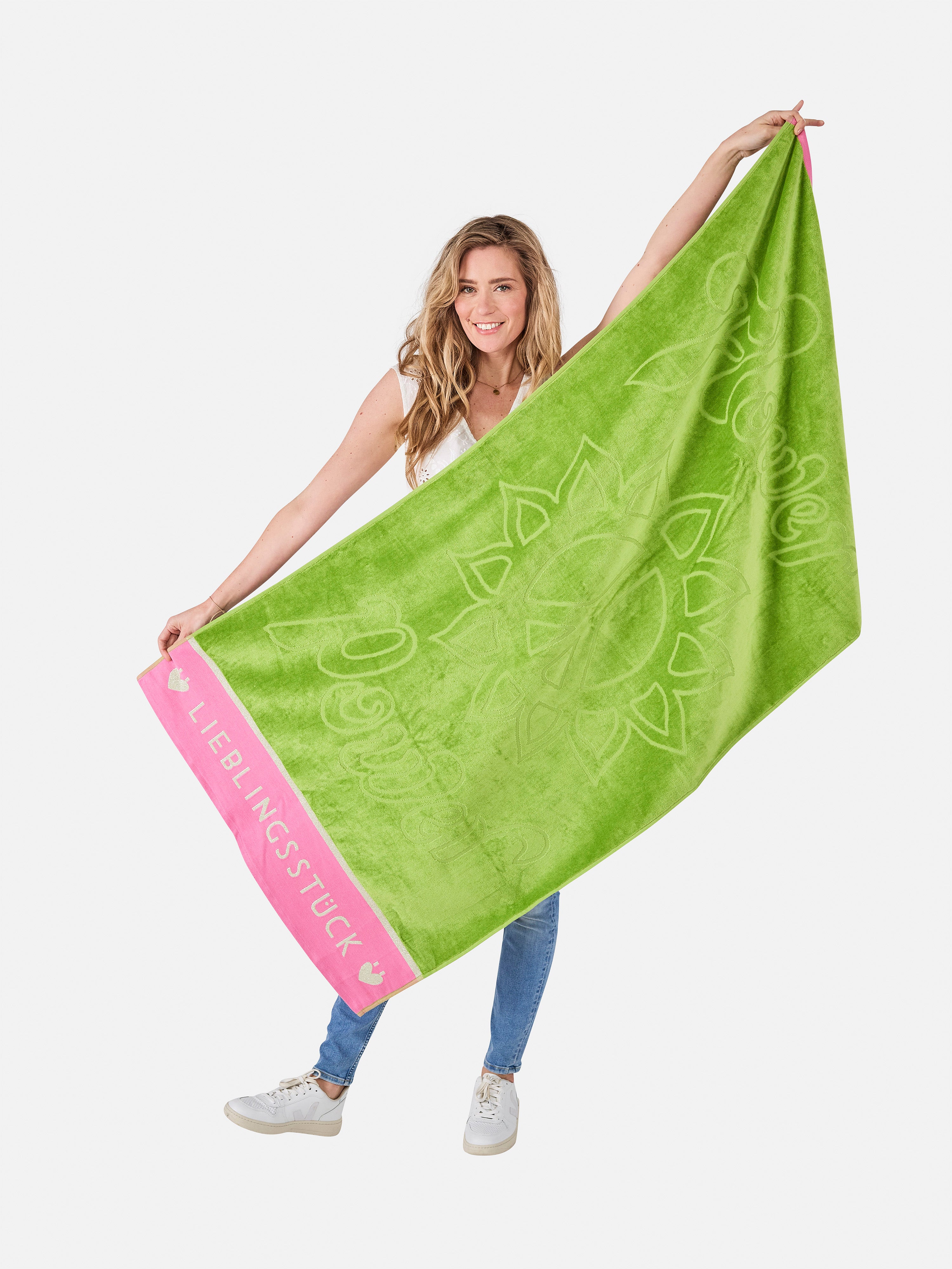 Lieblingsstück Badetuch Orange Baumwollmix Lurex