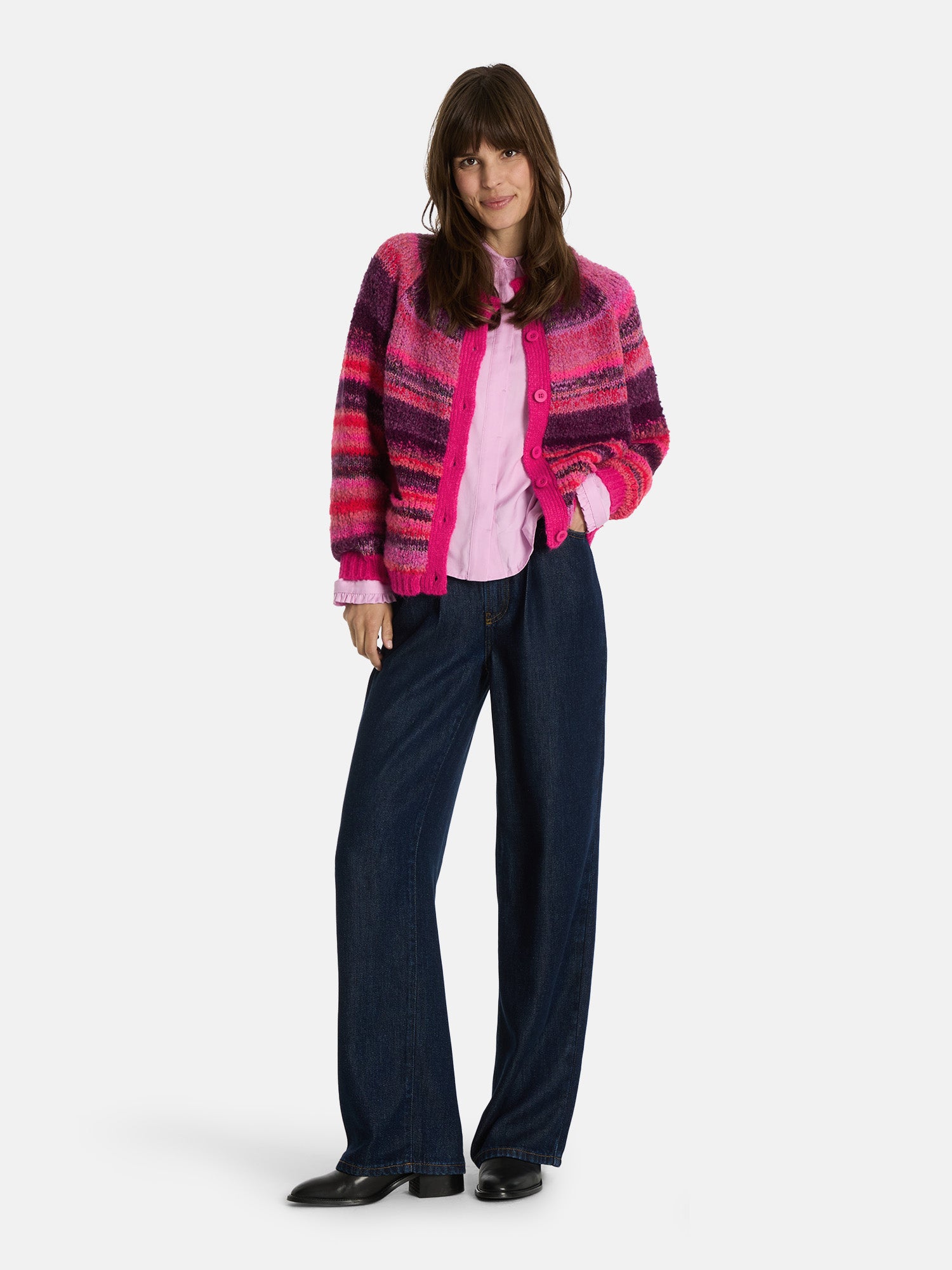 Lieblingsstück AmeliaL Strickjacke pink mit Alpaka