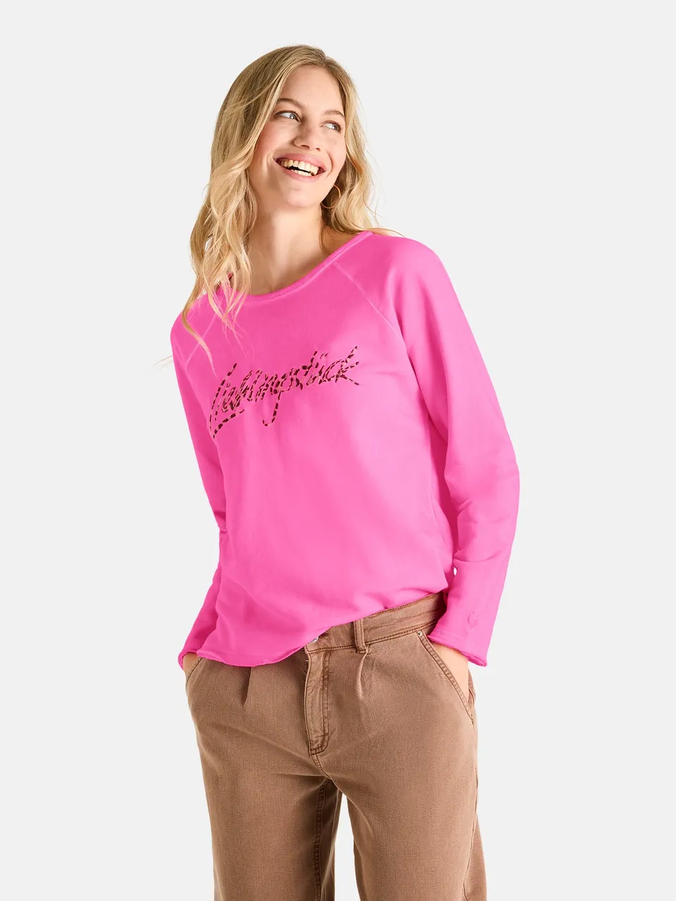 Lieblingsstück TinaL Sweatshirt neon pink aus Baumwollmix