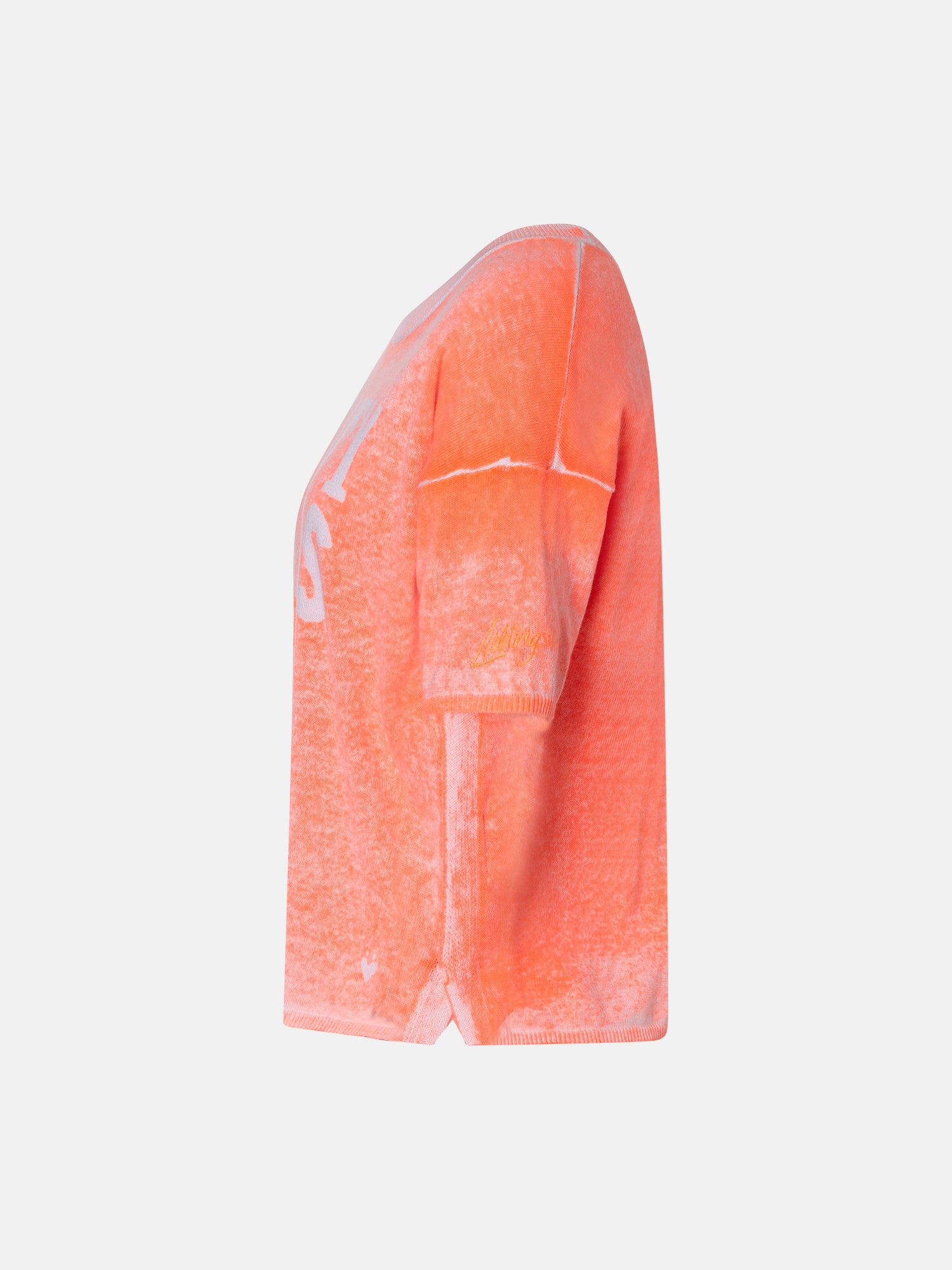 Lieblingsstück AlisaL Kurzarm Pullover Baumwolle Schriftzug