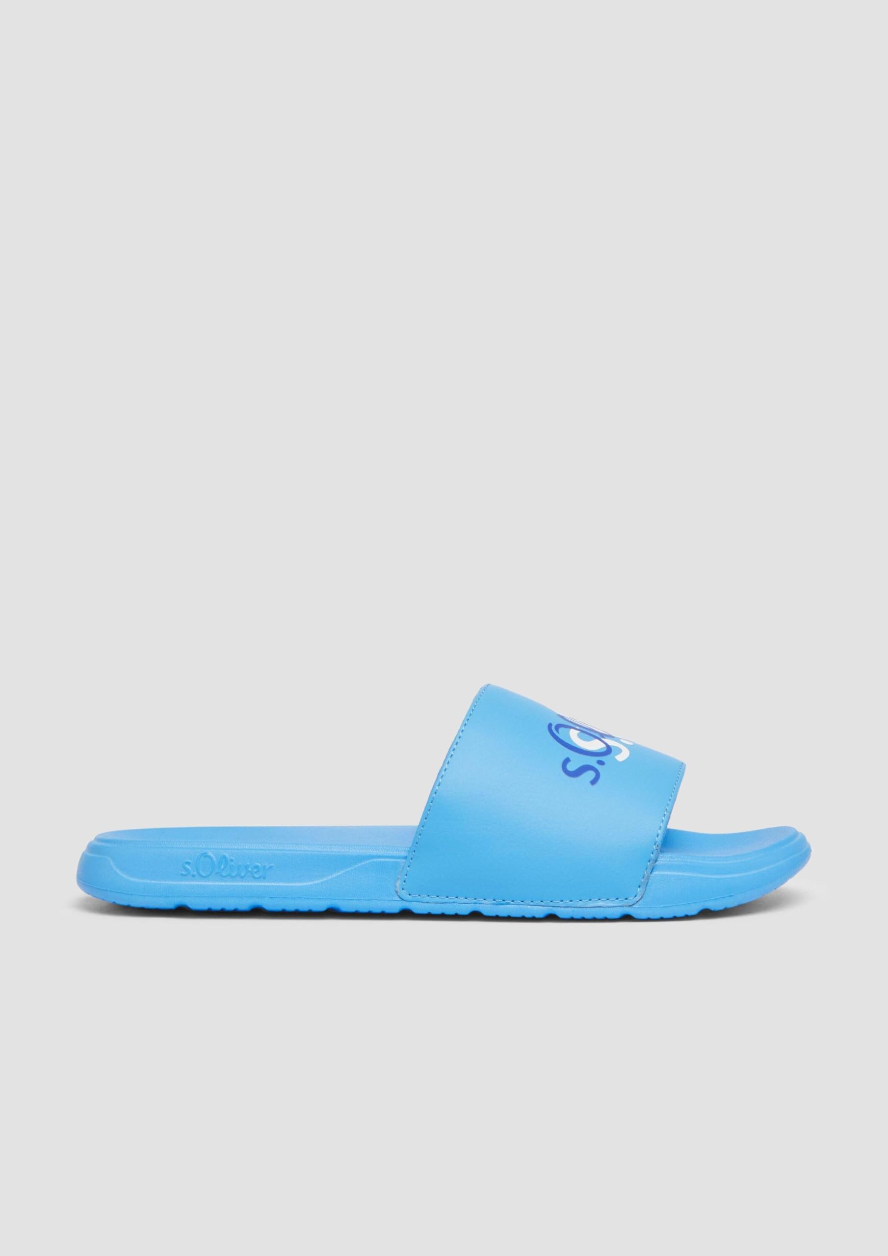 s.Oliver Junior Pantoletten Logo Blau Badelatschen