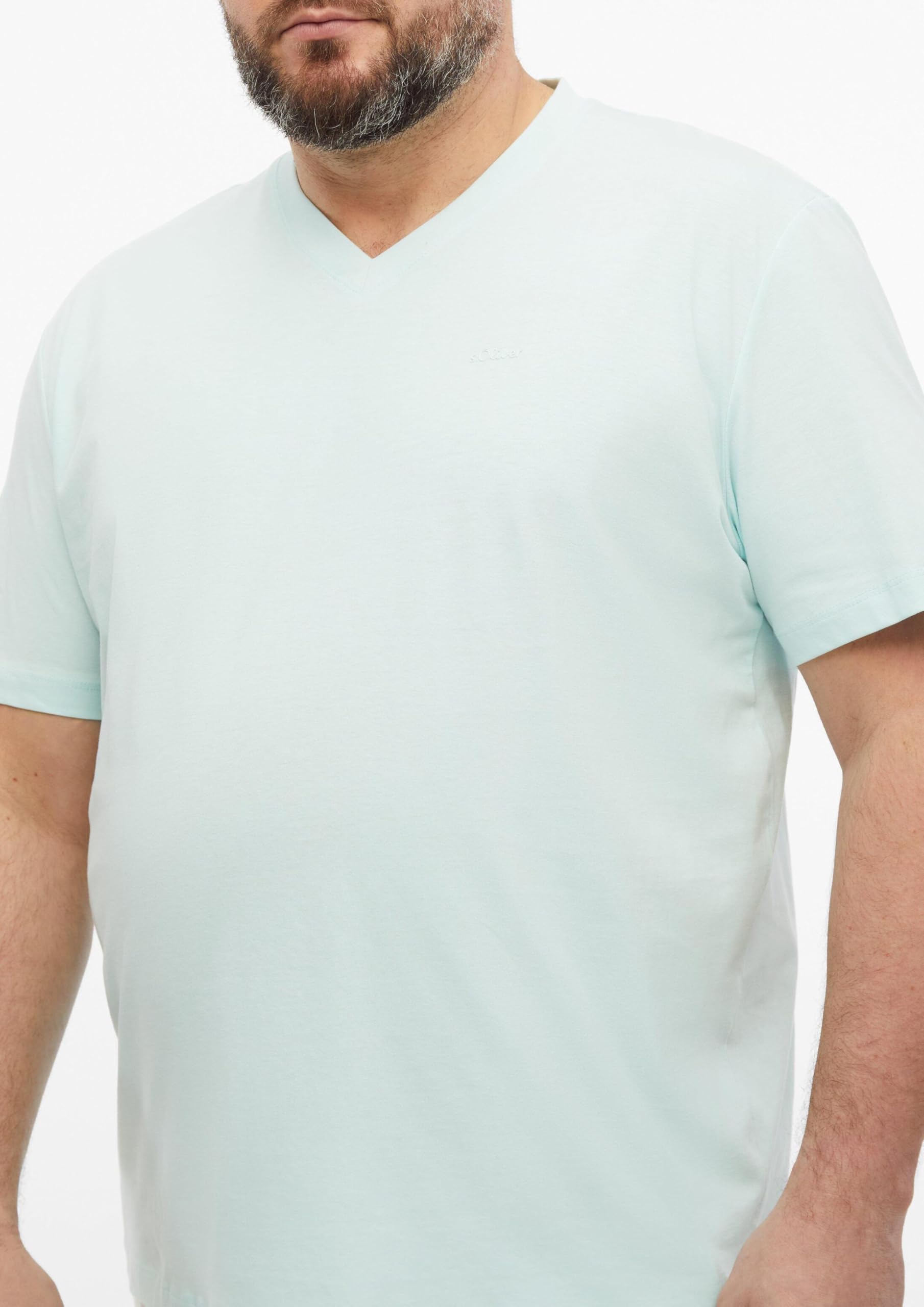 s.Oliver Big Size T-Shirt V-Ausschnitt Baumwolle schwarz