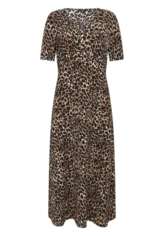 zero Maxikleid Leoprint Gr.40 Kurzarm A-Linie