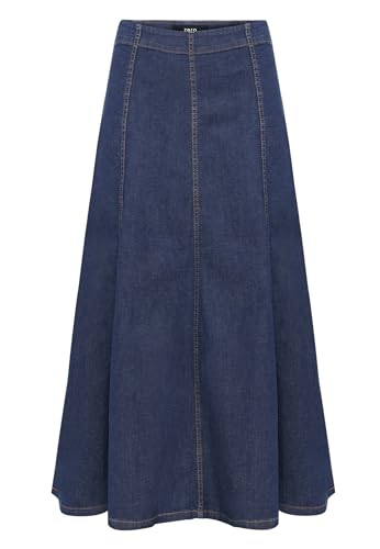 zero Jeansrock Maxi A-Linie Damenrock 40 Dark Blue Denim lang