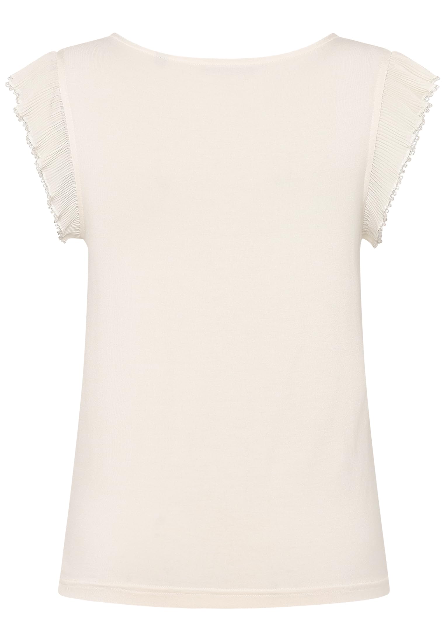 zero T-Shirt Rüschen mit Perlen Shirt 38 Eggnog