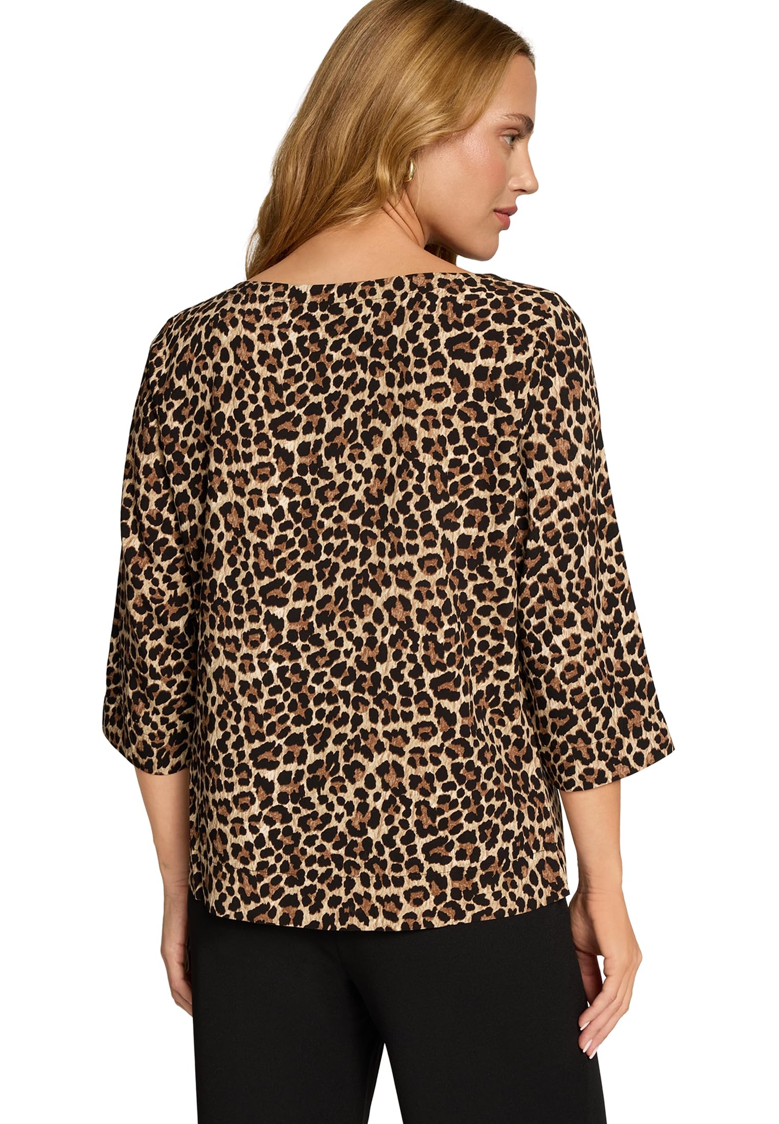 zero Leobluse Rundhals BeigeBlack Gr.40