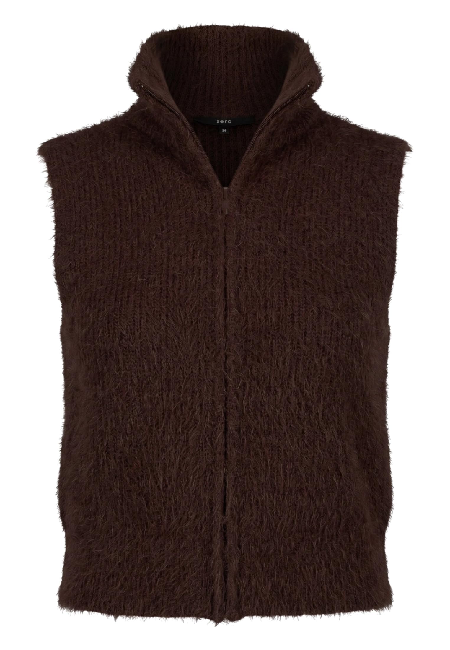 zero Strickweste mit Reißverschluss Chocolate Plum